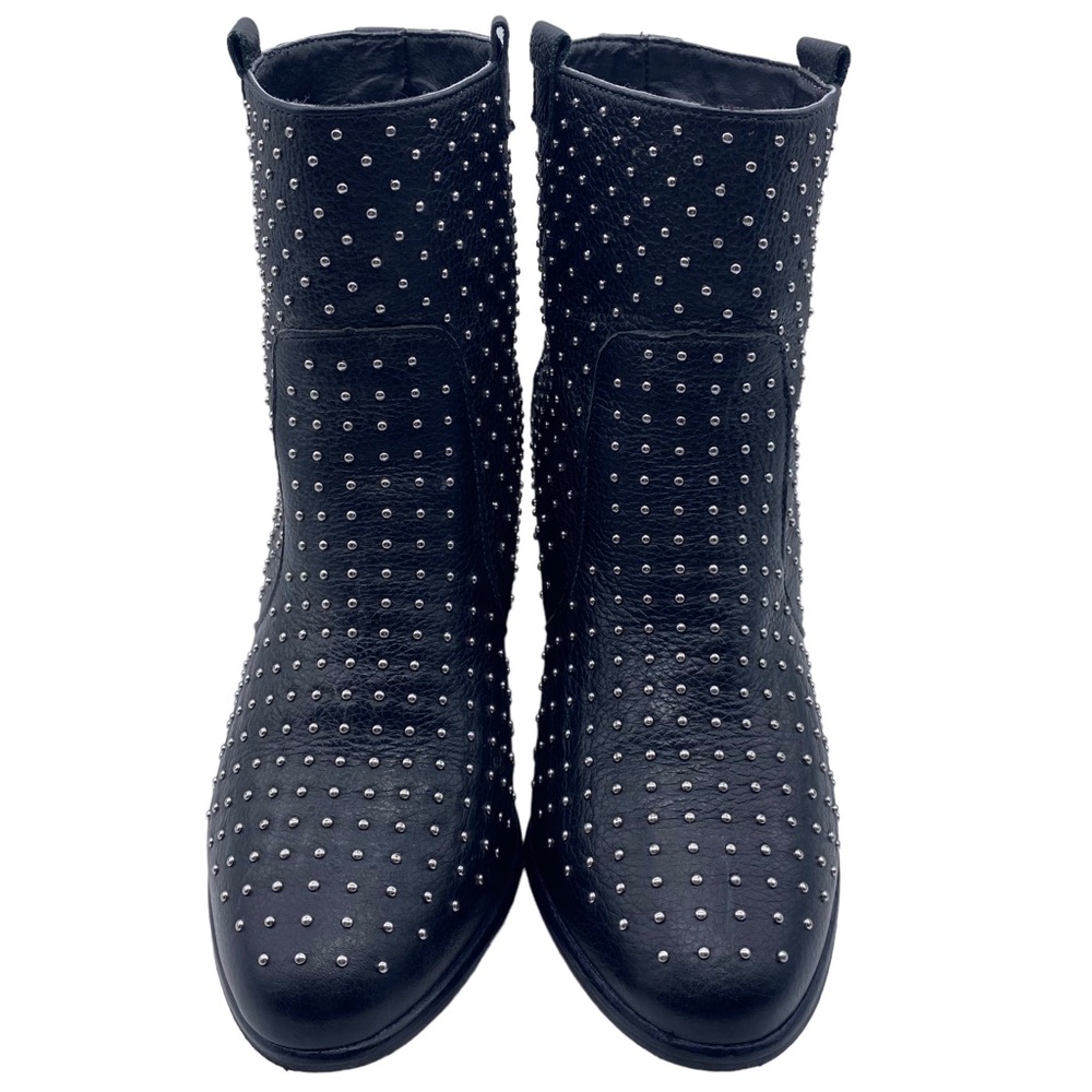 Rebecca Minkoff Women's Boots Black Leather Studded Ankle Heeled Designer Size 6 - Picture 5 of 12